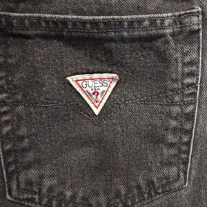 Vtg Guess George Marciano 31x29‎ Black Jeans Heavy 100% Cotton Faded Black Y2K